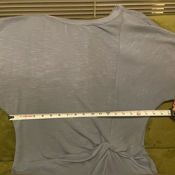 Anthropologie Daily Practice Side-twist Tee Dress. Gray with blue undertones. - Picture 7 of 7